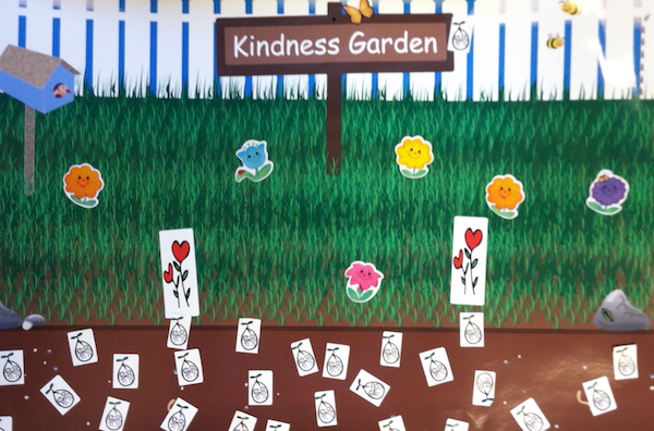 students create a kindness garden at school
