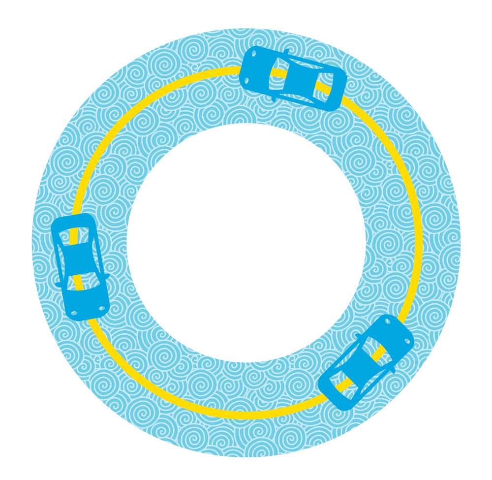 cars driving in a loop