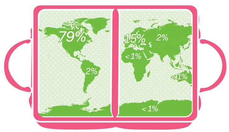 graphic: map of where people spend most of their vacation time