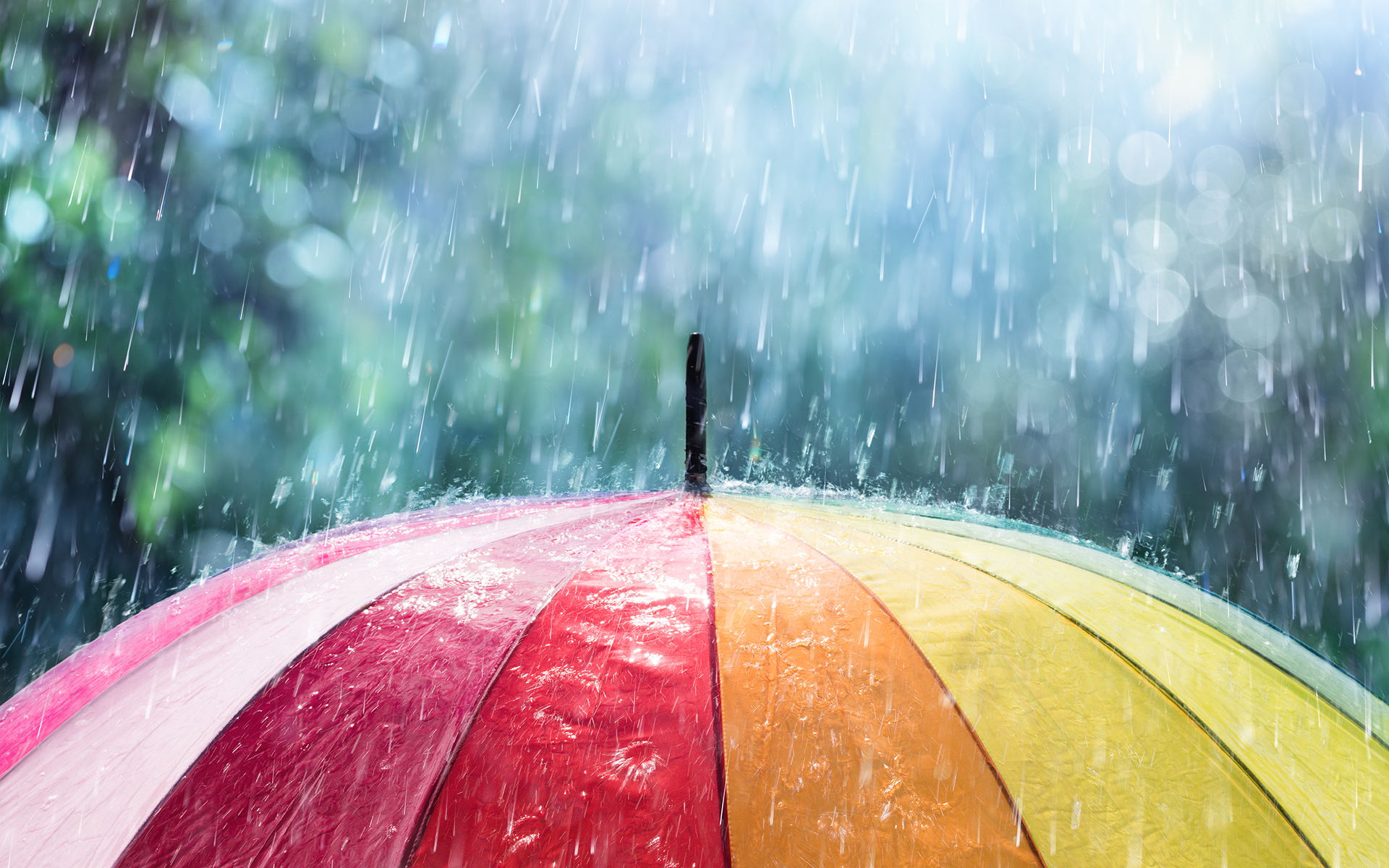A Guided RAIN Meditation to Cultivate Compassion - Image of rain falling on an umbrella