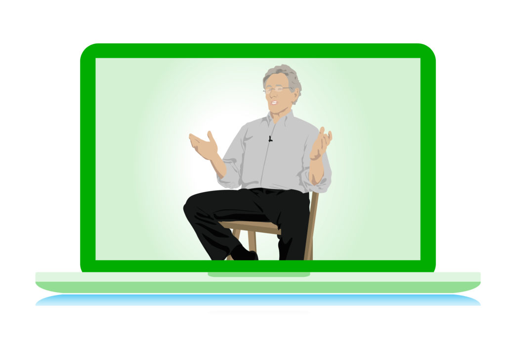 Jon Kabat Zinn on a computer