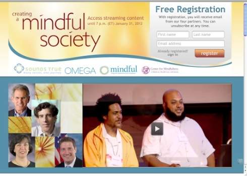 A screen shot of the mindful society website.