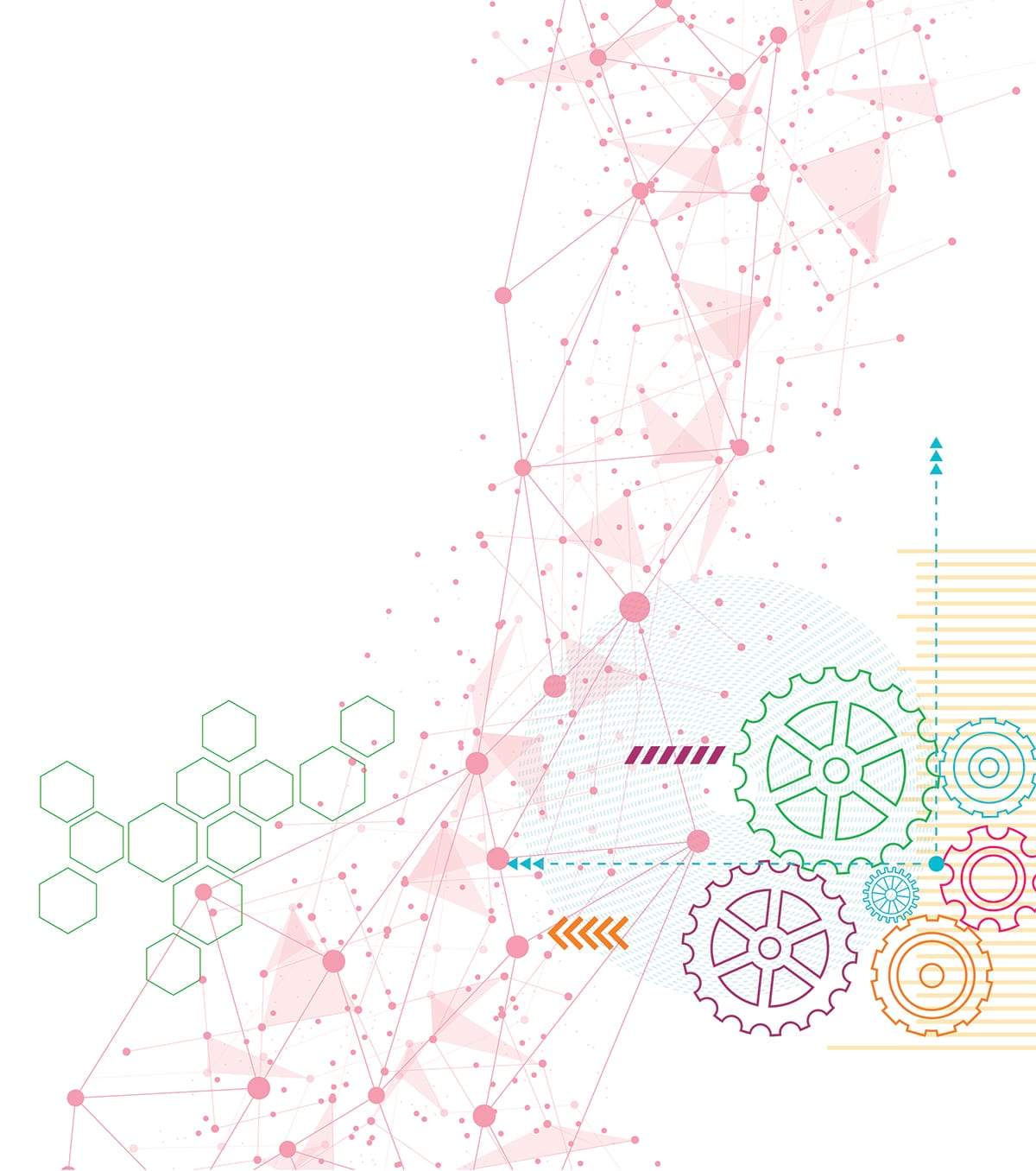 illustration of cogs and data points