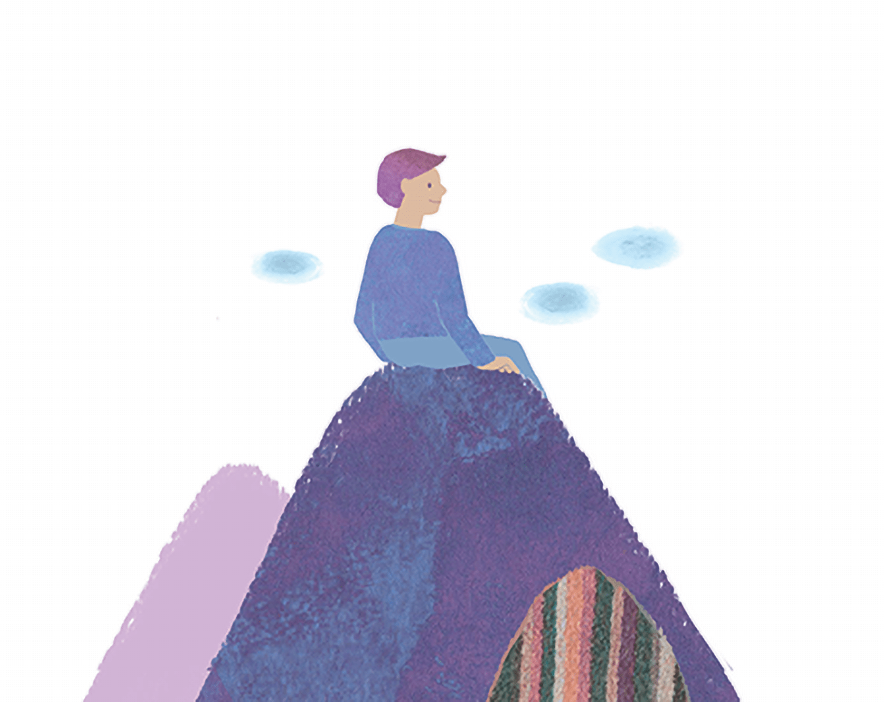 man sitting and embracing life
