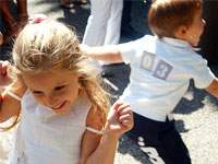 A group of children playing.