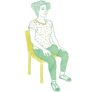 illustration woman sitting in a chair to meditate