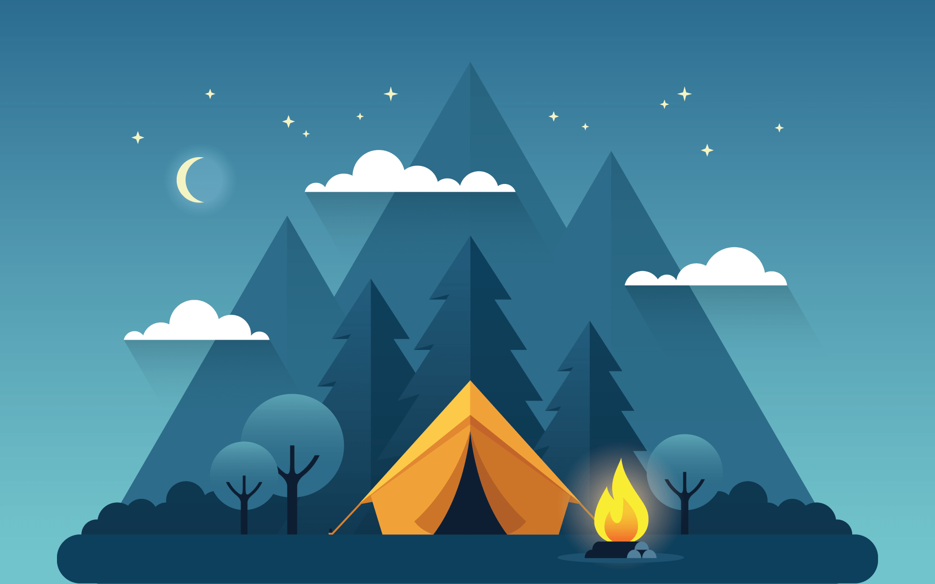 tent in mountains