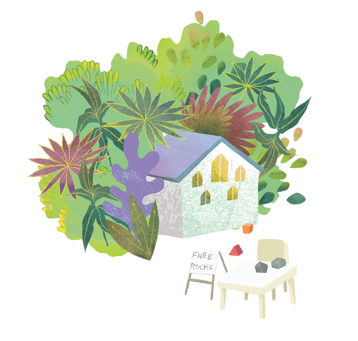 watercolor of tiny house
