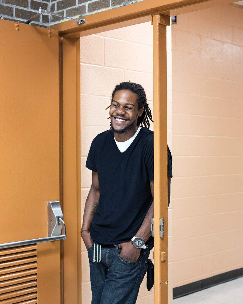 Darrius Douglas, 22, was in the first Holistic Life Foundation program, which was offered after school at Windsor Hills Elementary in Baltimore’s North Smallwood neighborhood. He now teaches with HLF as a volunteer. “People wonder why a lot of black guys end up in the streets,” he says. “That’s cause they don’t have nothing in their life.”