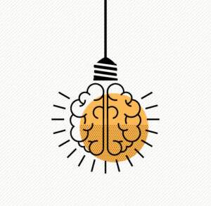 illustration light bulb brain