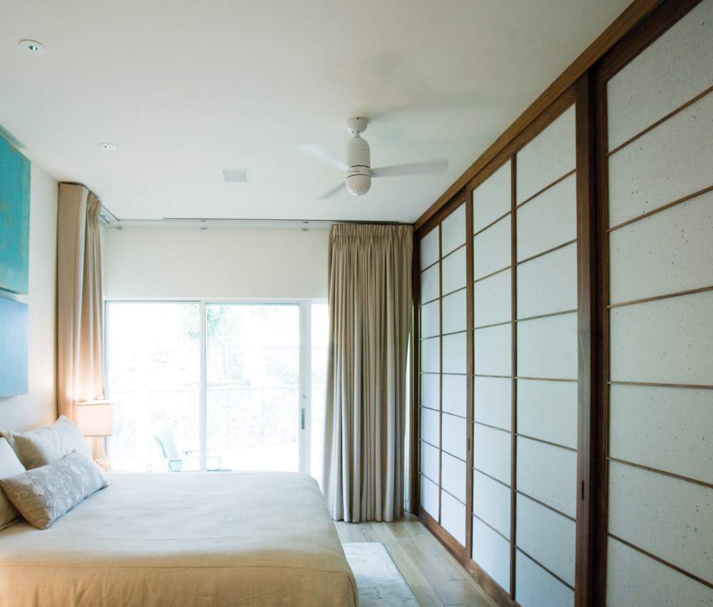 bedroom with shoji screen wall
