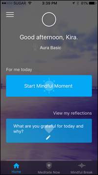 screenshot of aura app