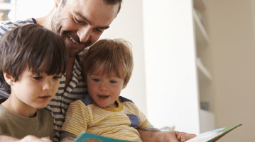 Seven Mindful Children’s Books father with books