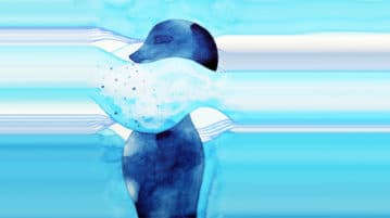 Jumpstart Your Mindfulness Practice in 5 Breaths watercolor of person with breath depicted as wave of blue air