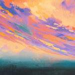How to Handle a Toxic Relationship man and woman standing opposite of each other against colorful sky, watercolor illustration