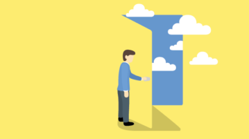 A Mindfulness Practice to Cultivate Nonjudgmental Awareness man opening door to sky