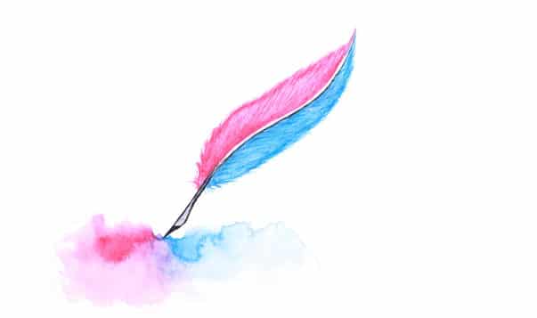 The Key to Lasting Change? Get Creative watercolor of quill pen