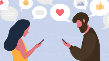 Listen Like It’s Your First Date man and woman texting