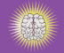 illustrated brain on purple background