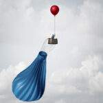 Change Happens. How Adaptable Are You? business person in balloon