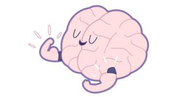 Meditation is Mental Fitness — If You Do It This Way brain illustration showing its biceps