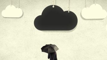 When You’re Depressed: Is There Room to “Let Go”? man standing under clouds with umbrella