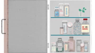 The Medicine of the Moment illustration of medicine cabinet