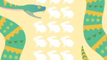 Why Do Bullies Gain Power? illustration snake surrounding white rabbits