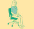 woman meditating in desk chair