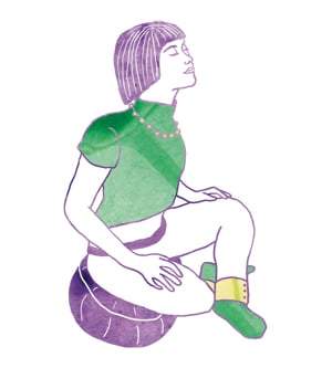 illustration of woman arching her spine in seated meditation pose