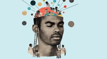 10 Mindfulness Researchers You Should Know illustration of scientists climbing into person's head