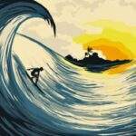 How to Ride the Waves of CHANGE illustration of surfer riding waves