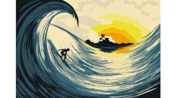 How to Ride the Waves of CHANGE illustration of surfer riding waves
