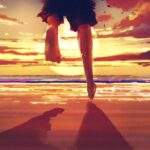 3 Things I Learned from Teaching Happiness man feet running on the beach at sunrise, illustration