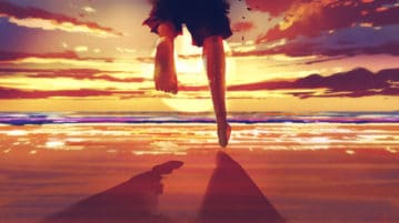 3 Things I Learned from Teaching Happiness man feet running on the beach at sunrise, illustration