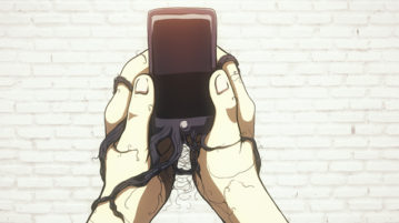 5 Ways to Organize Your Phone to Unhijack Your Mind illustration person holding phone, phone growing roots around person's hands